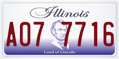 IL license plate A077716