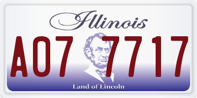 IL license plate A077717