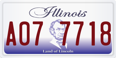 IL license plate A077718