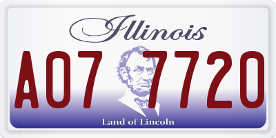 IL license plate A077720