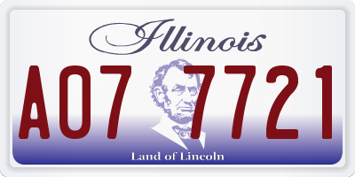 IL license plate A077721