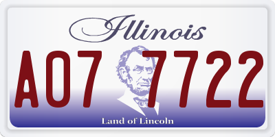 IL license plate A077722