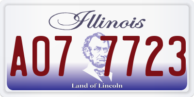 IL license plate A077723