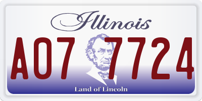 IL license plate A077724