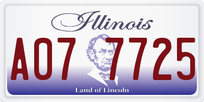 IL license plate A077725