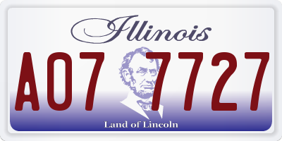 IL license plate A077727