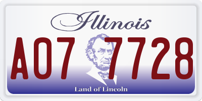 IL license plate A077728