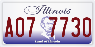 IL license plate A077730