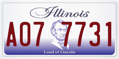 IL license plate A077731