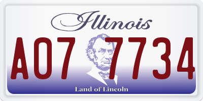 IL license plate A077734