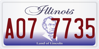 IL license plate A077735