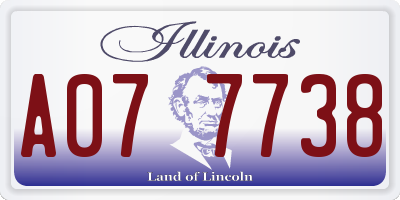 IL license plate A077738
