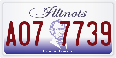 IL license plate A077739