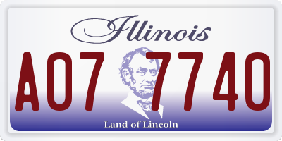 IL license plate A077740