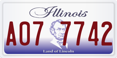 IL license plate A077742