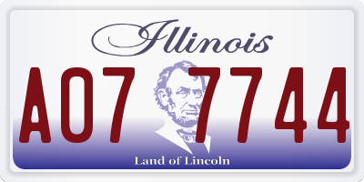 IL license plate A077744