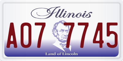 IL license plate A077745