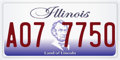 IL license plate A077750