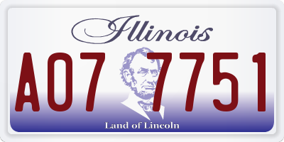 IL license plate A077751