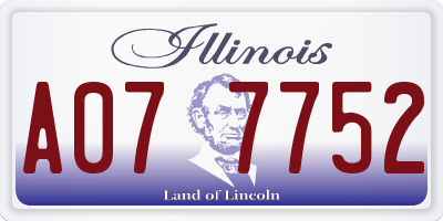 IL license plate A077752