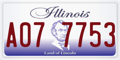 IL license plate A077753