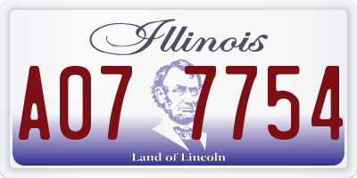 IL license plate A077754