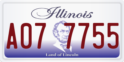 IL license plate A077755