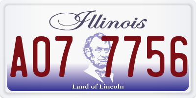 IL license plate A077756