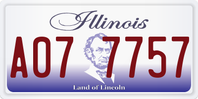 IL license plate A077757
