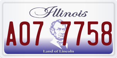IL license plate A077758