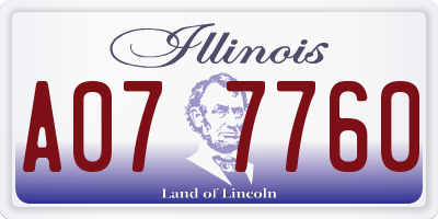 IL license plate A077760