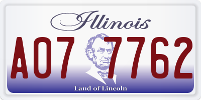IL license plate A077762