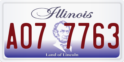 IL license plate A077763