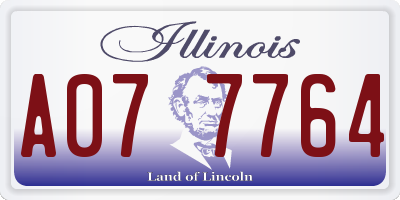 IL license plate A077764
