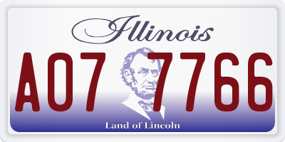IL license plate A077766