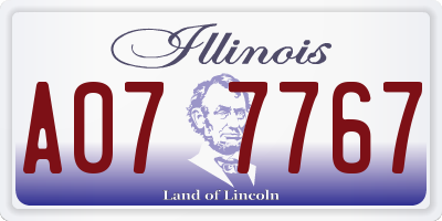 IL license plate A077767