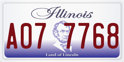 IL license plate A077768