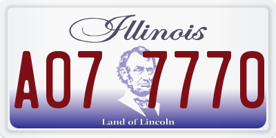 IL license plate A077770