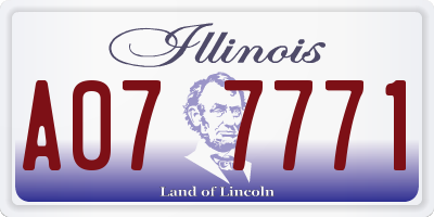 IL license plate A077771