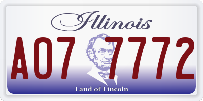 IL license plate A077772