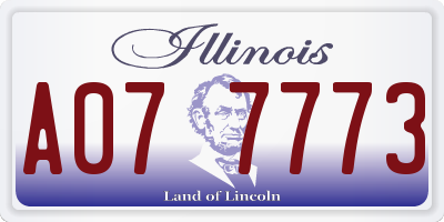 IL license plate A077773