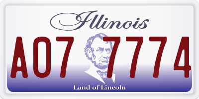 IL license plate A077774
