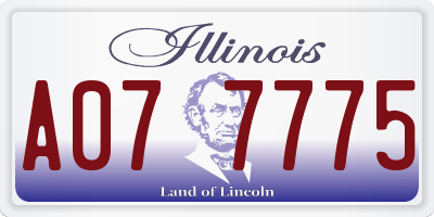 IL license plate A077775