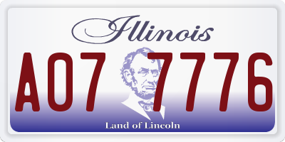 IL license plate A077776