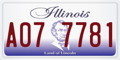 IL license plate A077781