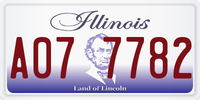 IL license plate A077782