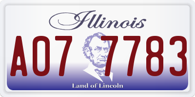 IL license plate A077783