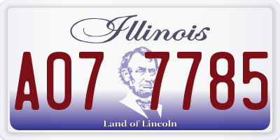 IL license plate A077785