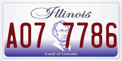 IL license plate A077786