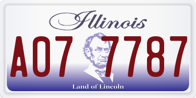 IL license plate A077787